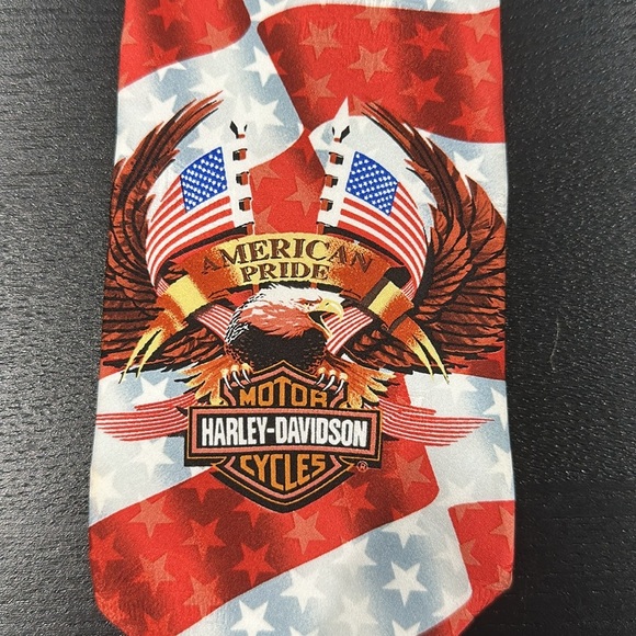 Harley-Davidson Flag and Eagle Patriotic Silk Neck Tie - Picture 3 of 9